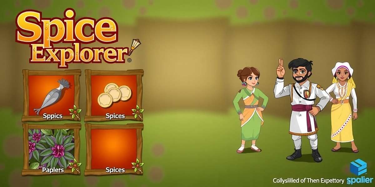 Spice Explorer Official Cover Art Spice Explorer Game Cover showing various Indian spices and game characters